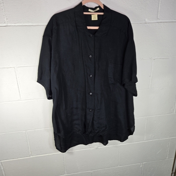 Anne Pinkerton black lagenlook oversized button up shirt japan - Picture 9 of 9